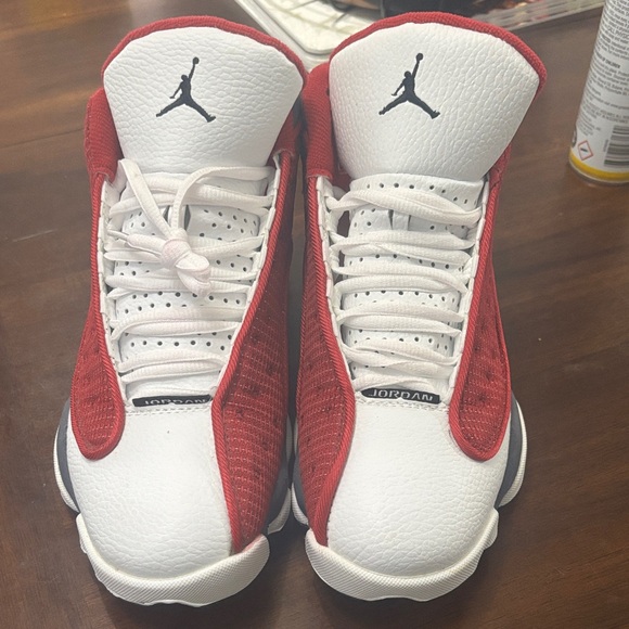 Jordan Kids Red and Gray High-Top Sneakers - Picture 2 of 11